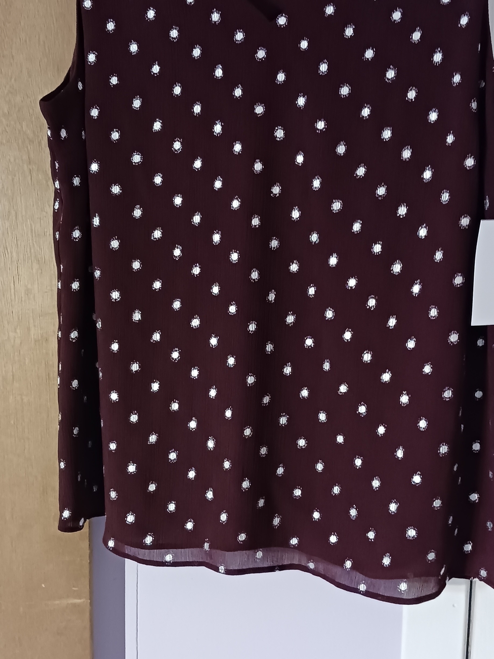 Nine West Burgundy Sleeveless Polka Dot CamisoleNWT